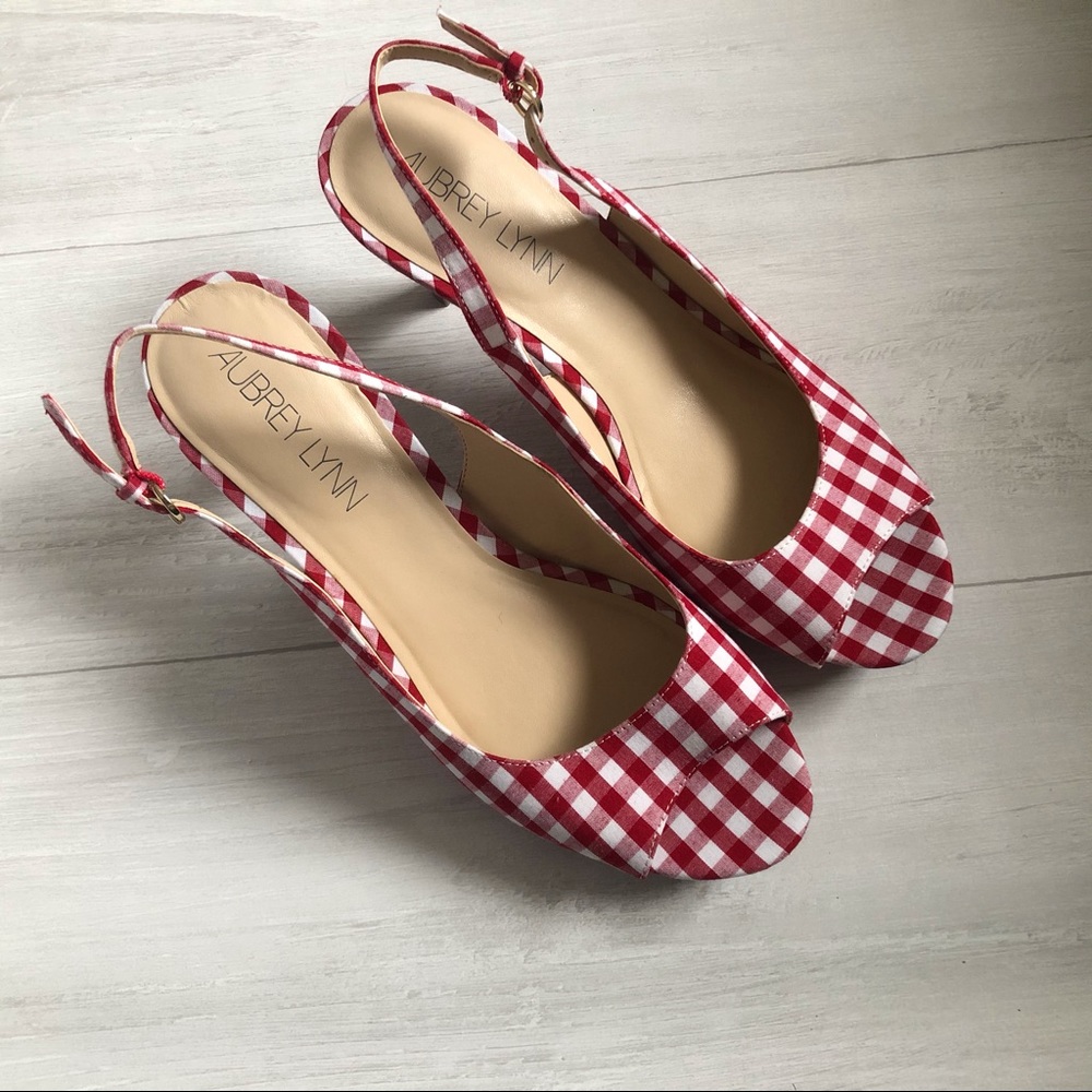 Red gingham heels